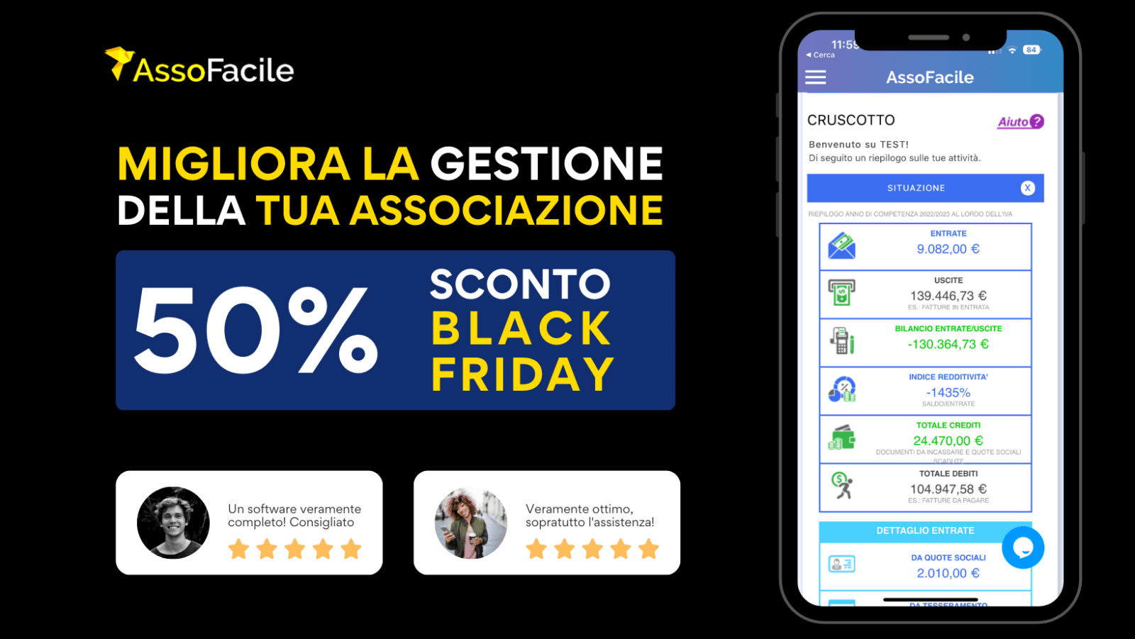 Black Friday AssoFacile. AssoFacile Premium al 50% di SCONTO